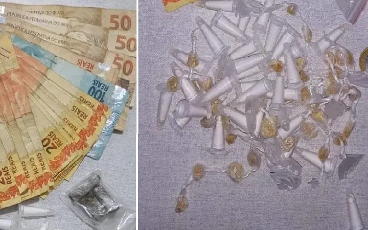 GCM apreende 33 invólucros de cocaína, 41 porções de crack, 3 porções de maconha e R$ 809,50 em dinheiro