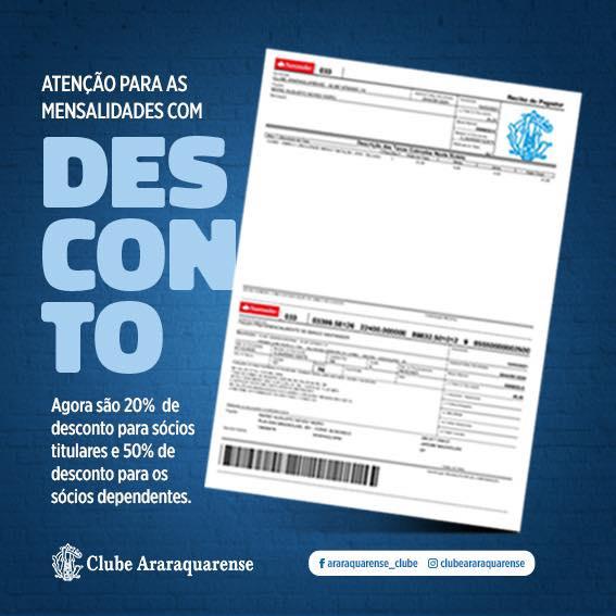 Descontos nas mensalidades do Clube Araraquarense!