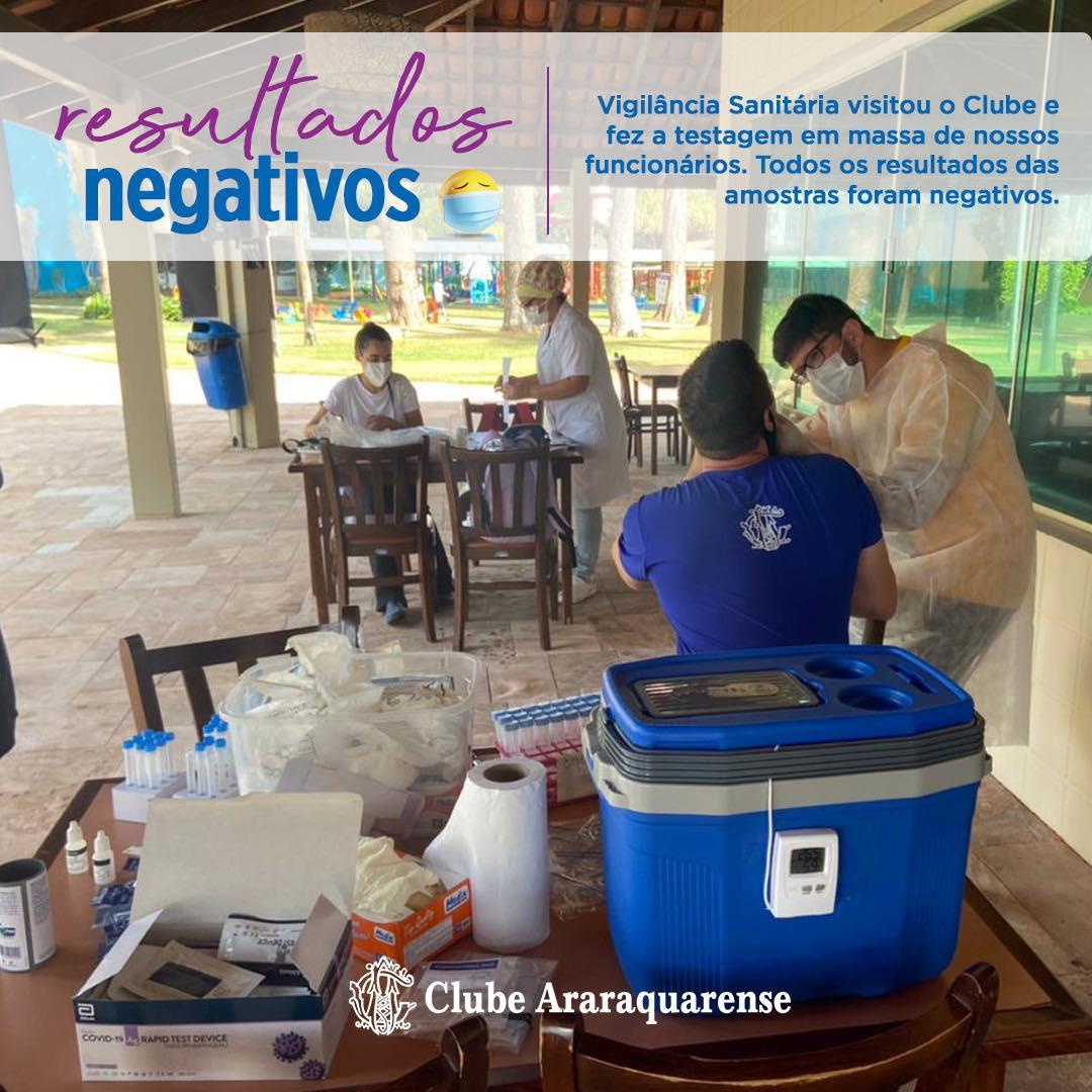 Clube Araraquarense realiza testes de Covid 19 em seus colaboradores!