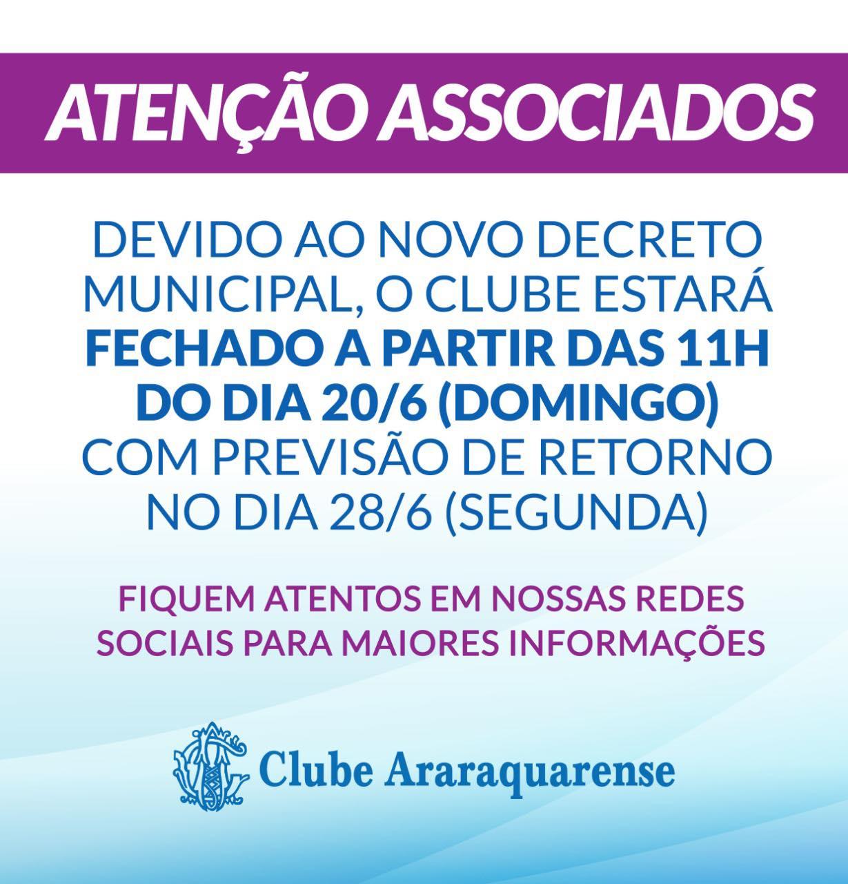 Comunicado Clube Araraquarense!