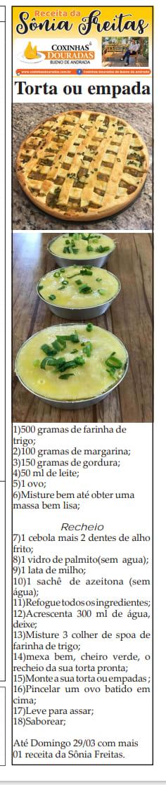 Receita Sônia Freitas - 10/04/2022 - Domingo!