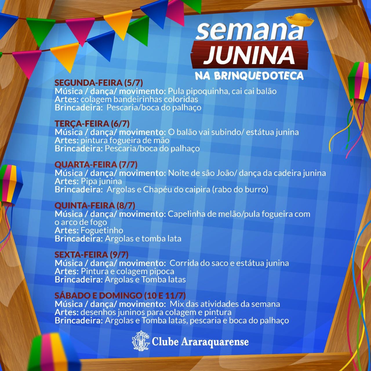 Semana Junina na Brinquedoteca do Clube Araraquarense