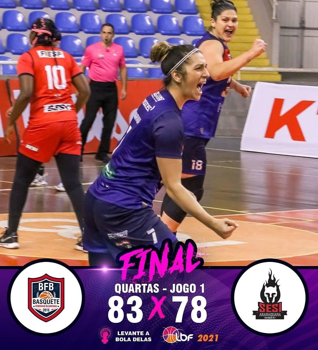 Sesi Araraquara Basquete Feminino é superada pelo Blemenau na primeira partida do Play Off - LBF 2021!