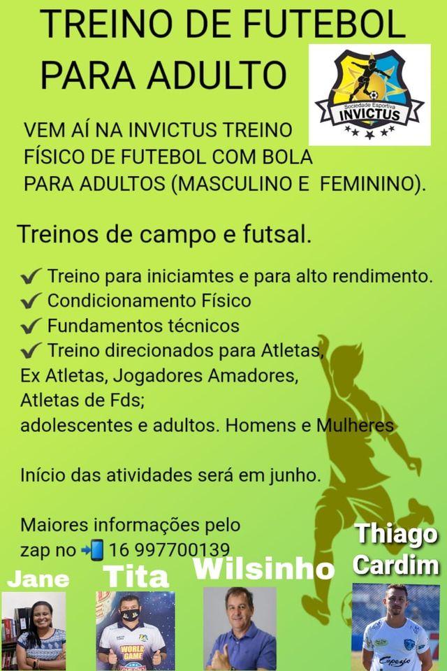 NOVIDADES CHEGANDO NA INVICTUS : VEM AÍ TREINO FÍSICO DE FUTEBOL COM BOLA PARA ADULTOS (MASCULINO E FEMININO!