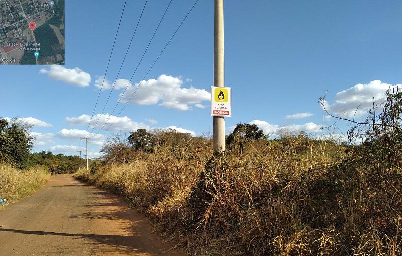 Chácara Flora recebe placas informativas de áreas sujeitas a incêndio