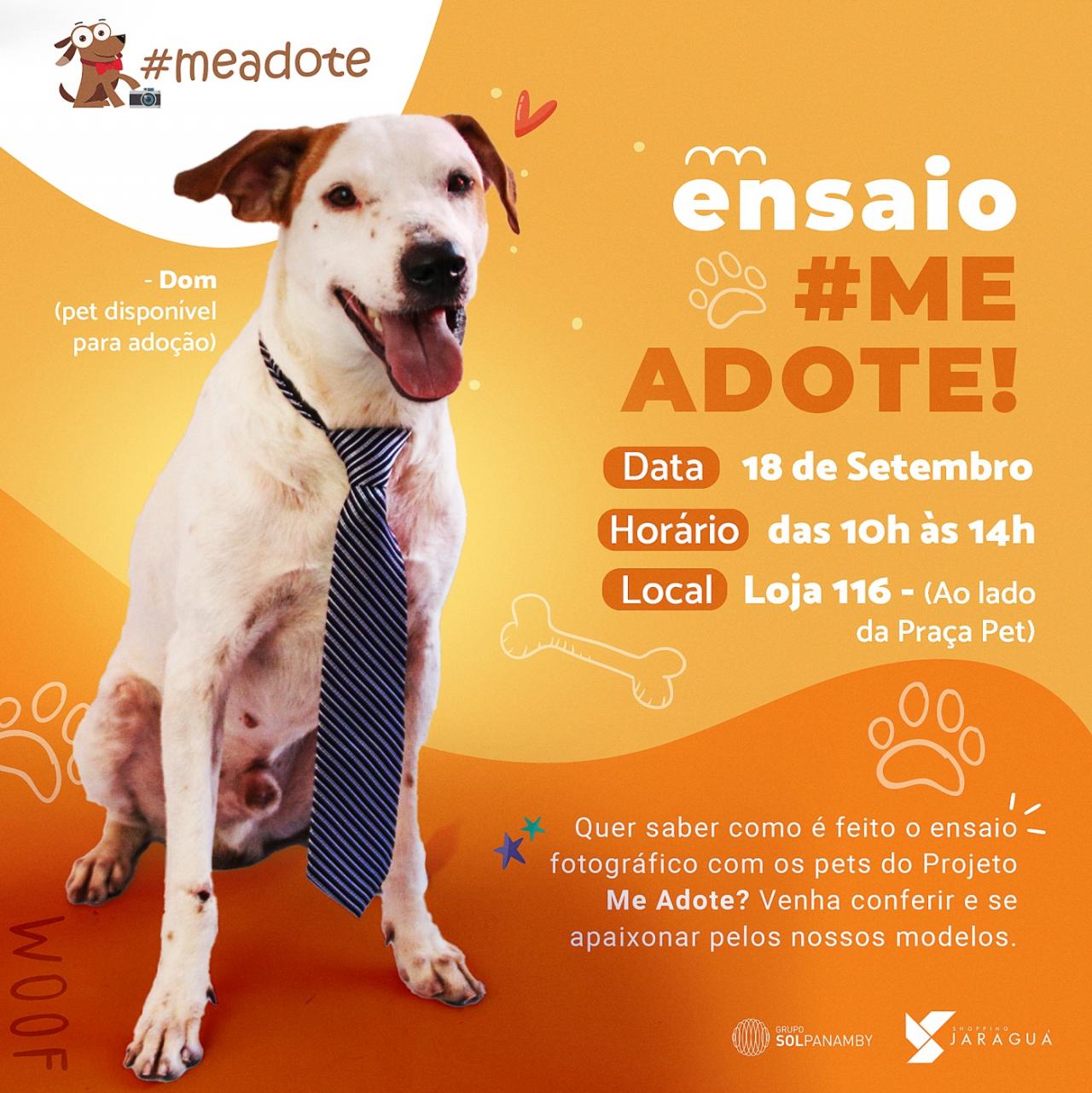 No próximo sábado, Shopping Jaraguá e #meadote realizam 1º Ensaio Pet