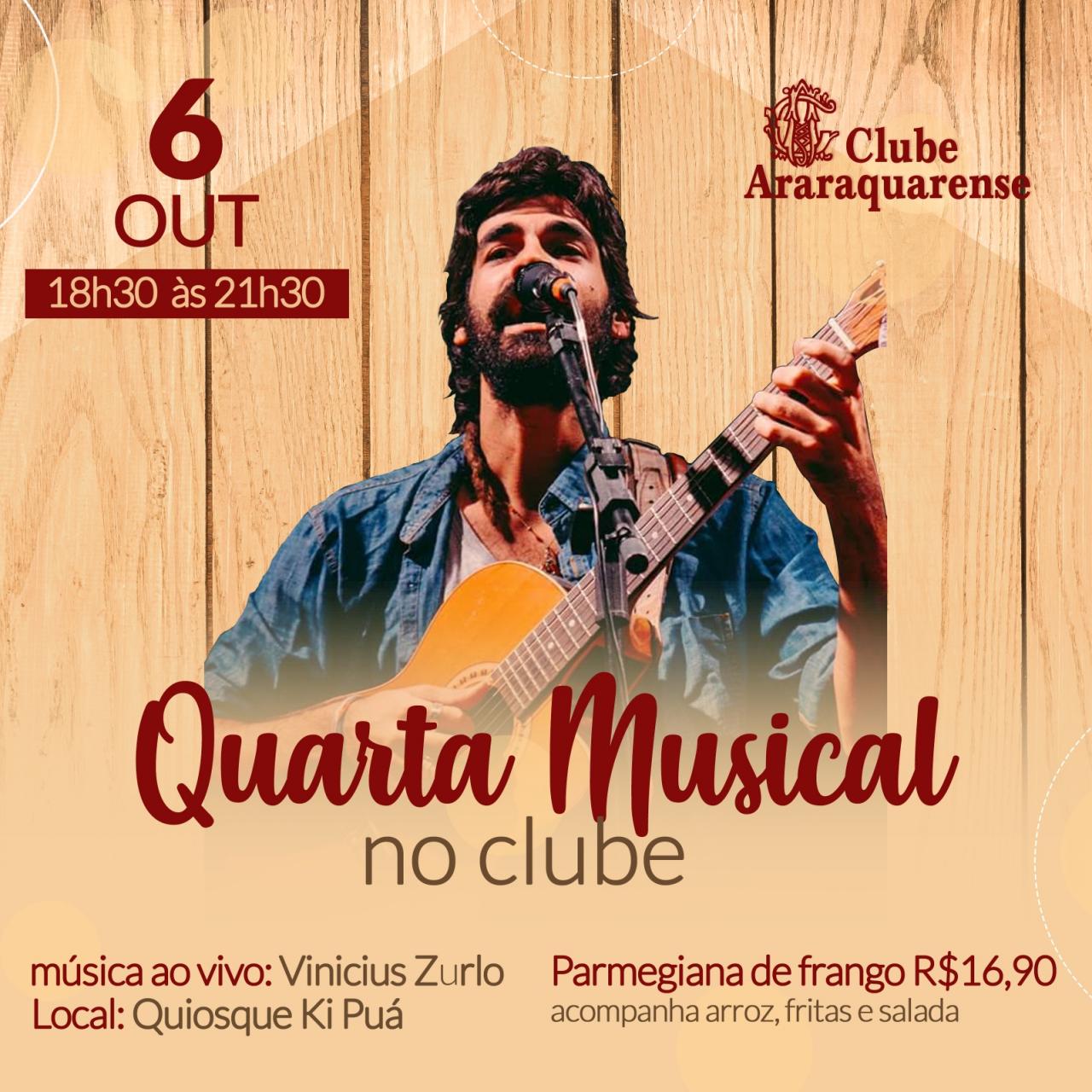 Nesta quarta-feira 06/10 tem Happy Hour do Clube Araraquarense com música ao vivo !