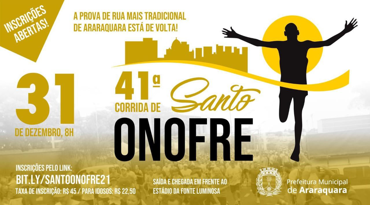 Corrida de Santo Onofre 2021  em Araraquara tem inscrições abertas em Araraquara!