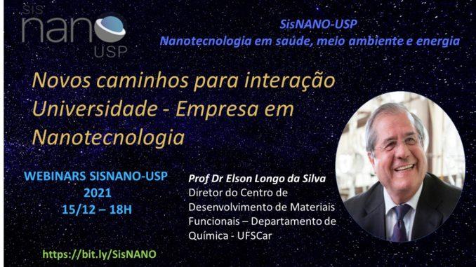 Diretor do CDMF é o próximo convidado da série de webinários do SisNano – USP