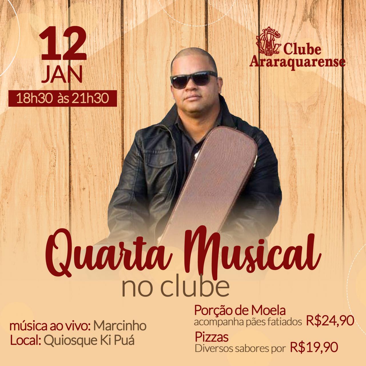 Quarta-feira com música ao vivo e comida boa no Clube Araraquarense!