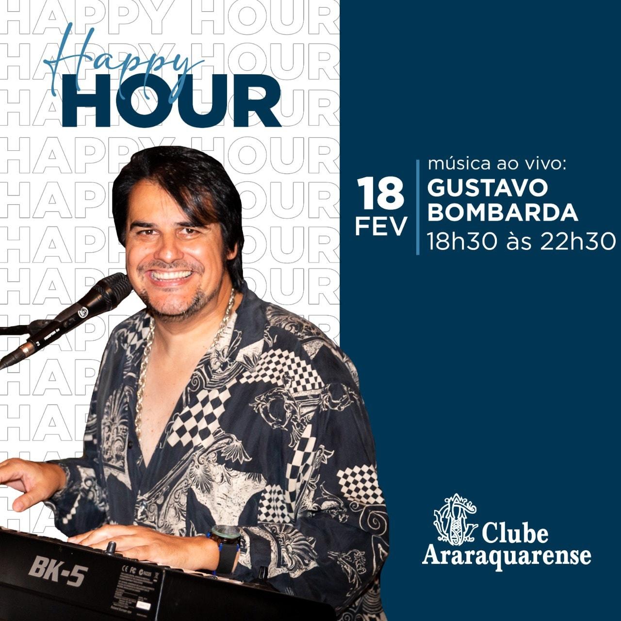 Happy hour ao som de Gustavo Bombarda no Clube Araraquarense!