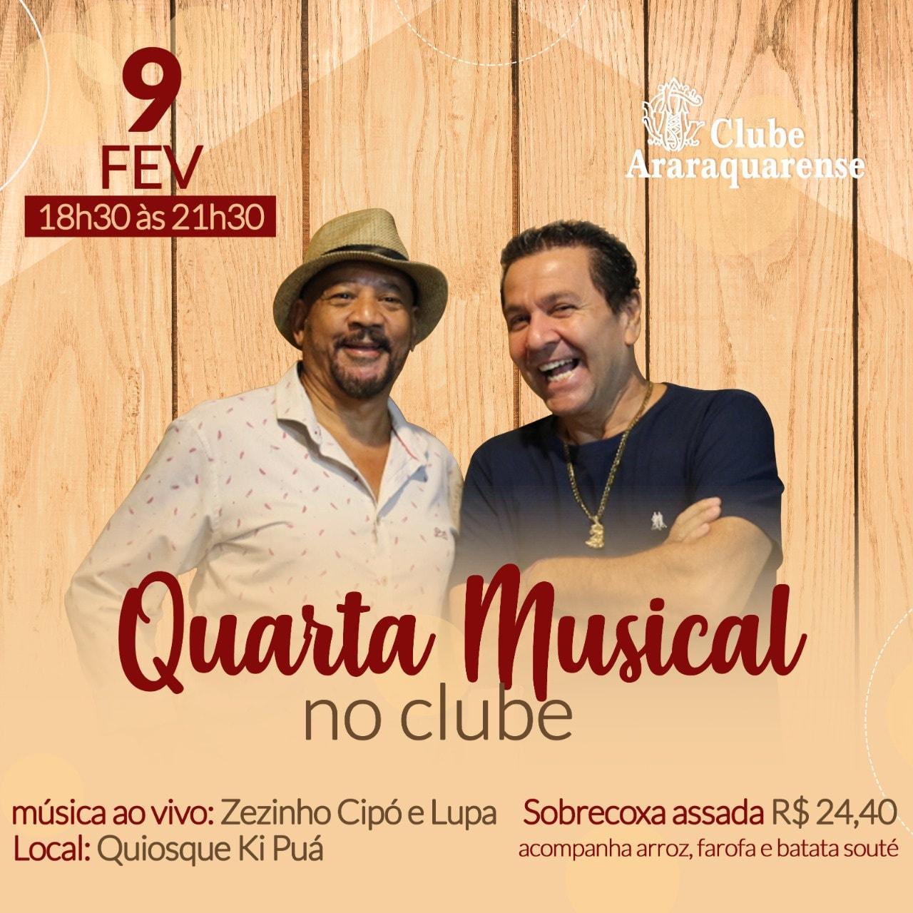  Quarta-feira Musical é aqui no Clube Araraquarense!