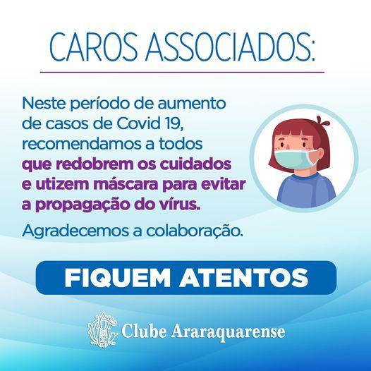 Utilize Máscaras!Salva vidas!Uma campanha do Clube Araraquarense!
