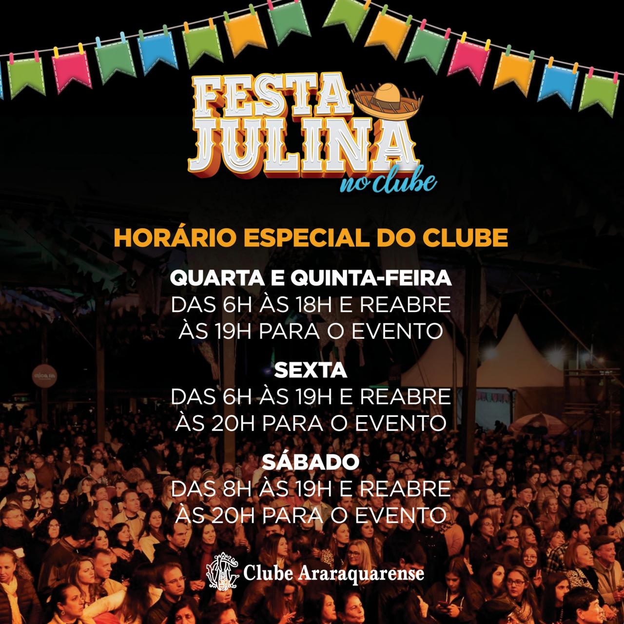  HORÁRIO DE FUNCIONAMENTO DO CLUBE ARARAQUARENSE!