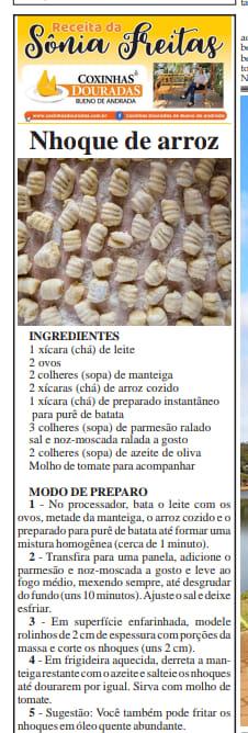 Receita Sônia Freitas - 03/07/2022 - Domingo!