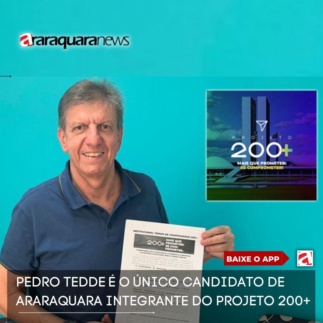 Pedro Tedde é o único candidato de Araraquara integrante do Projeto 200+