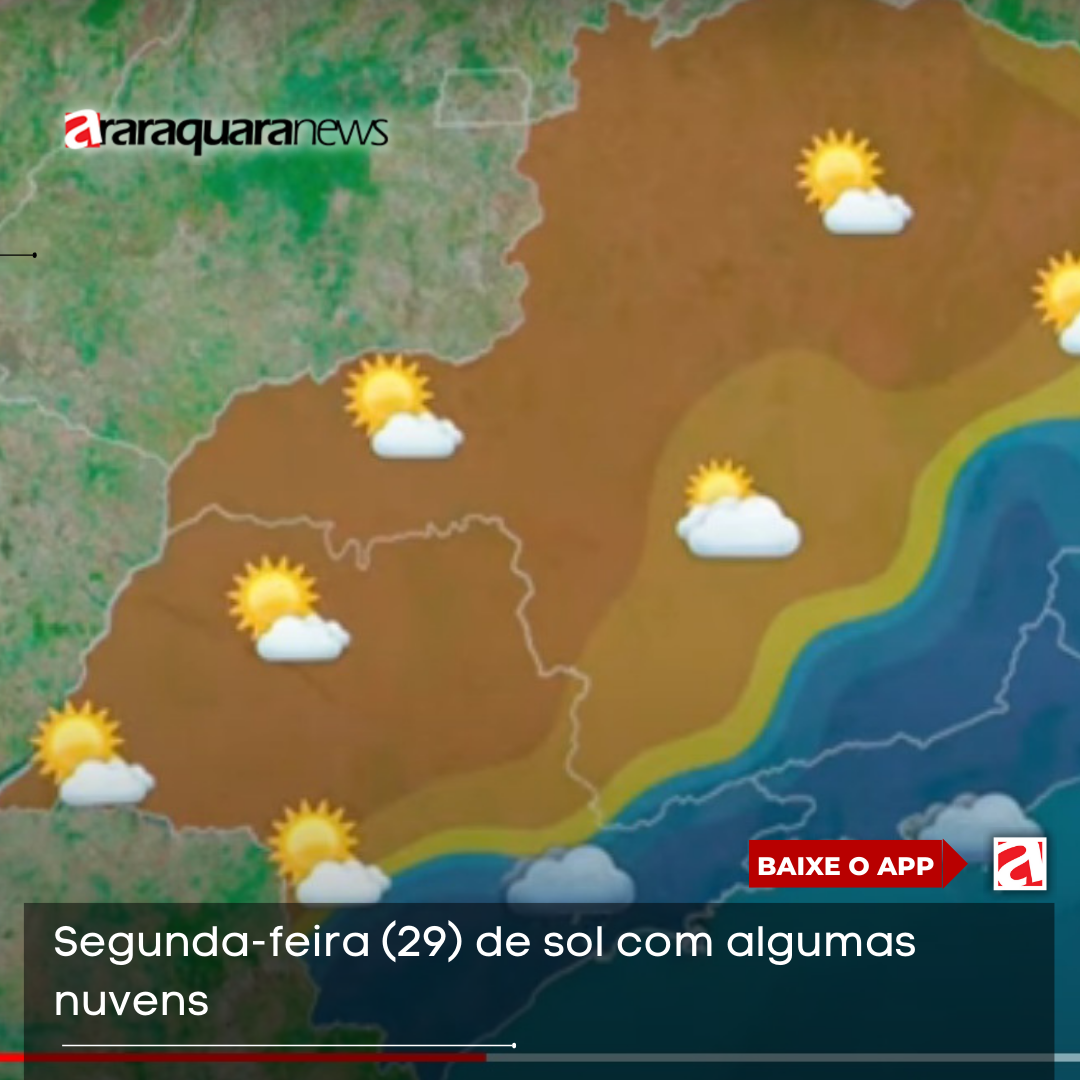 Segunda-feira (29) de sol com algumas nuvens
