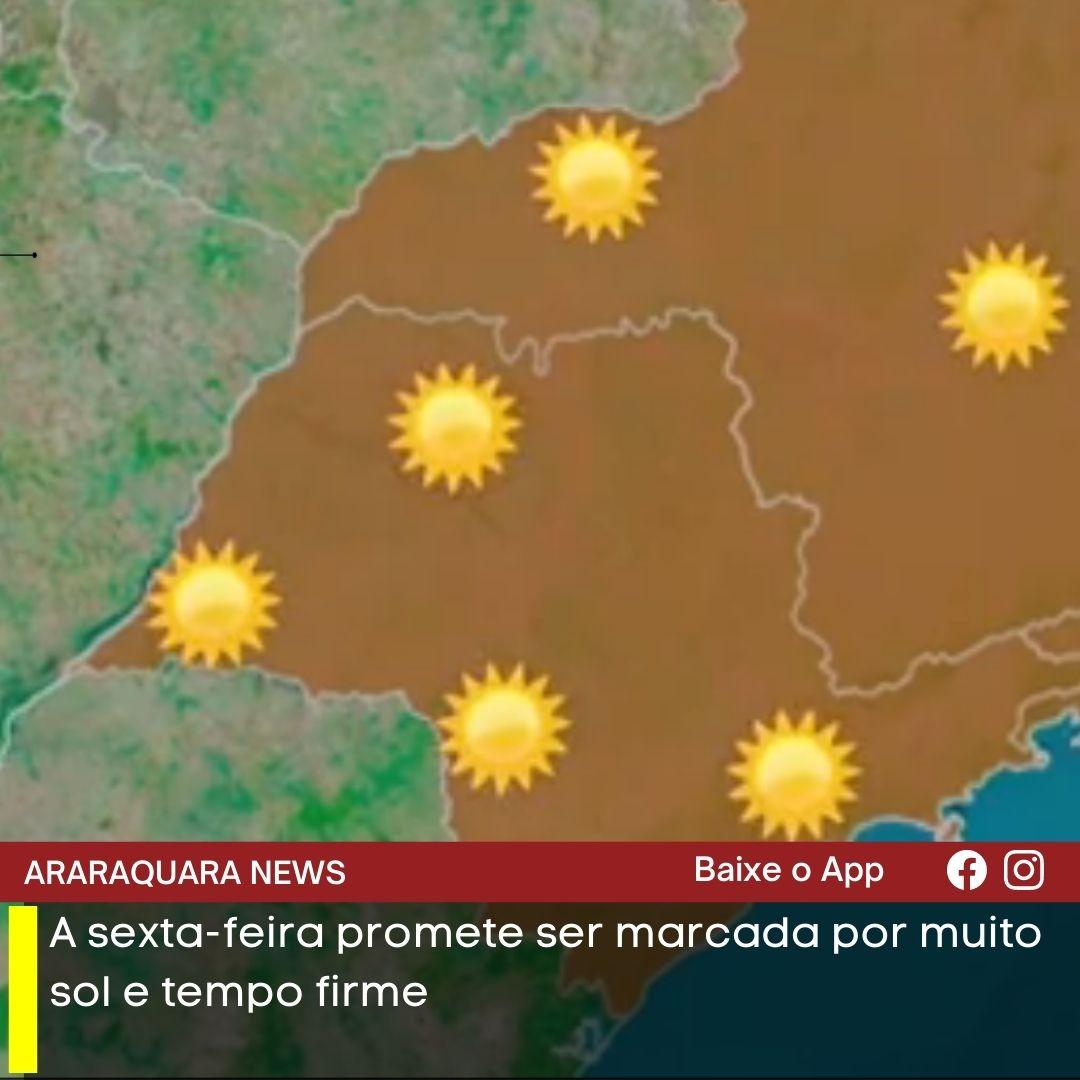 A sexta-feira promete ser marcada por muito sol e tempo firme