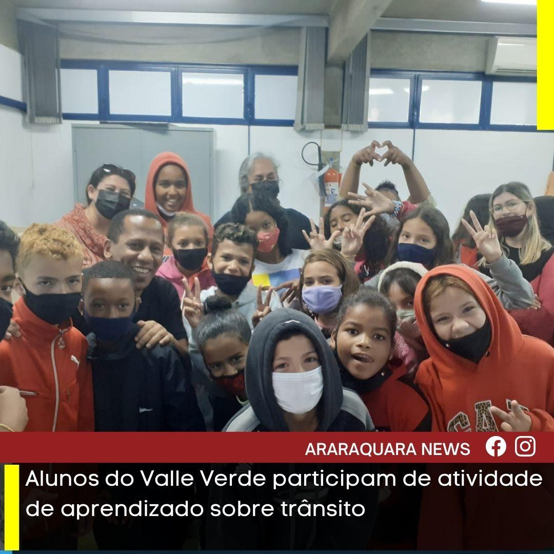 Alunos do Valle Verde participam de atividade de aprendizado sobre trânsito