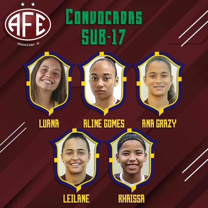 Cinco atletas da Ferroviaria são convocadas para a Seleção Brasileira Sub 17 2022!