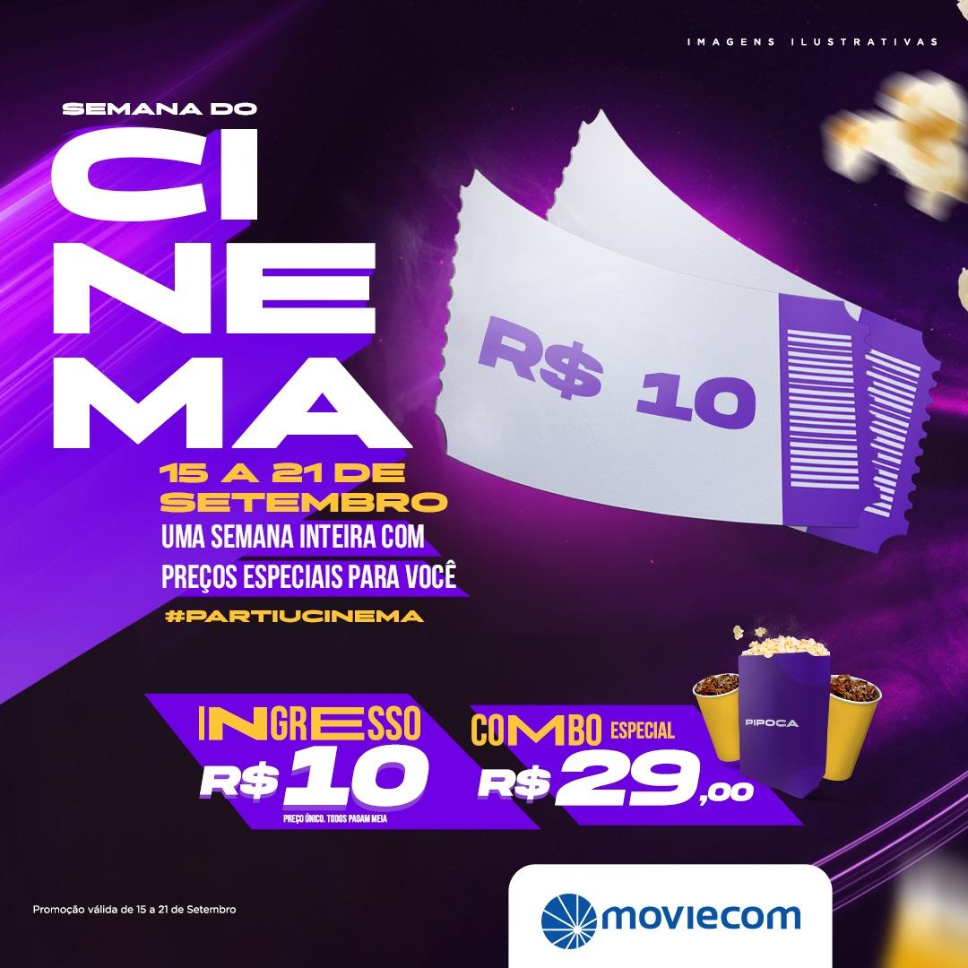 Em iniciativa nacional, Moviecom Jaraguá terá sessões a R$10 e combo com pipoca por R$ 29