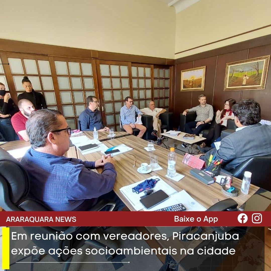 Em reunião com vereadores, Piracanjuba expõe ações socioambientais na cidade