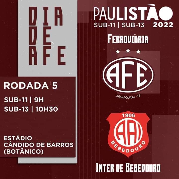 Ferroviaria X Inter de Bebedouro - Paulista Sub 11 e 13 2022!