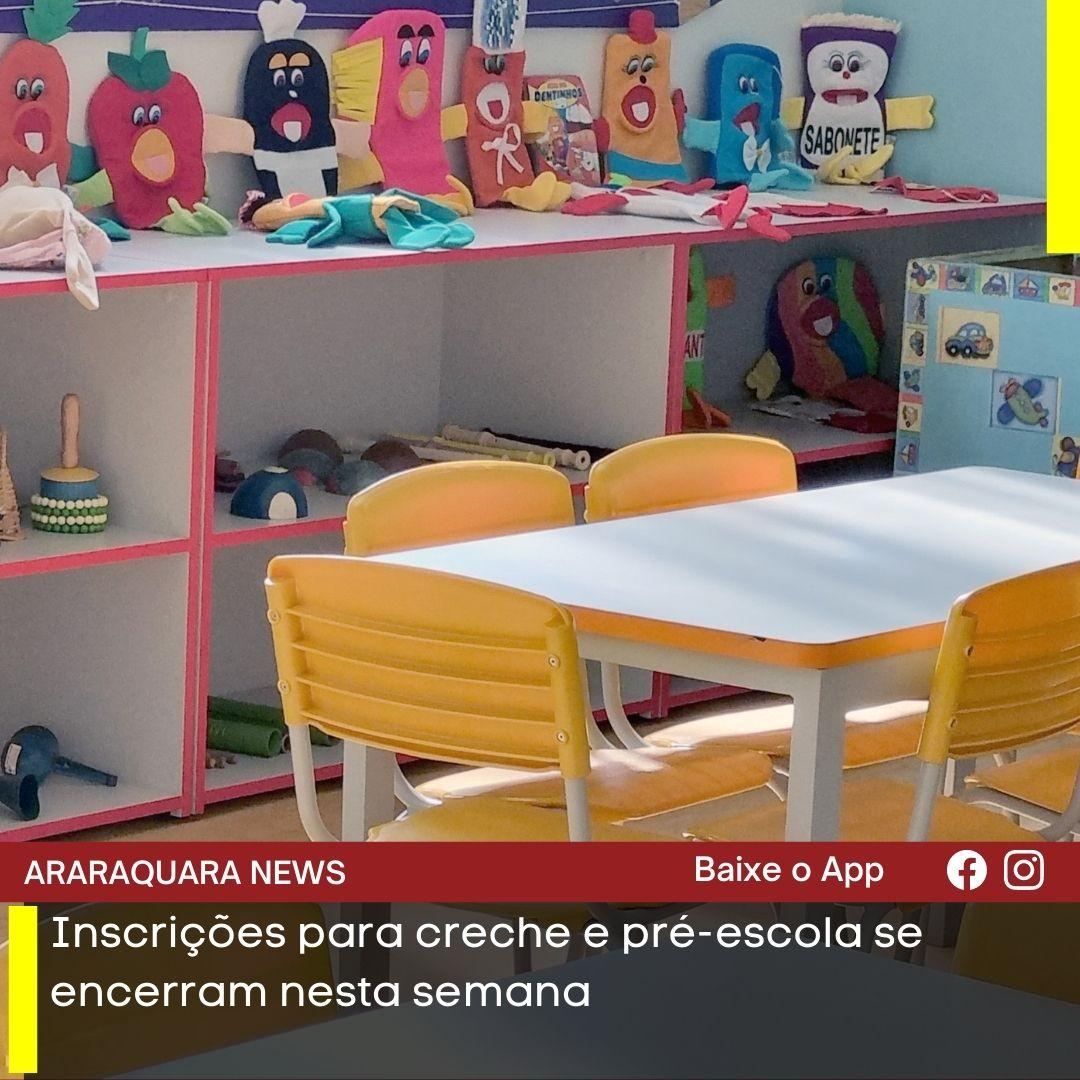 Inscrições para creche e pré-escola se encerram nesta semana