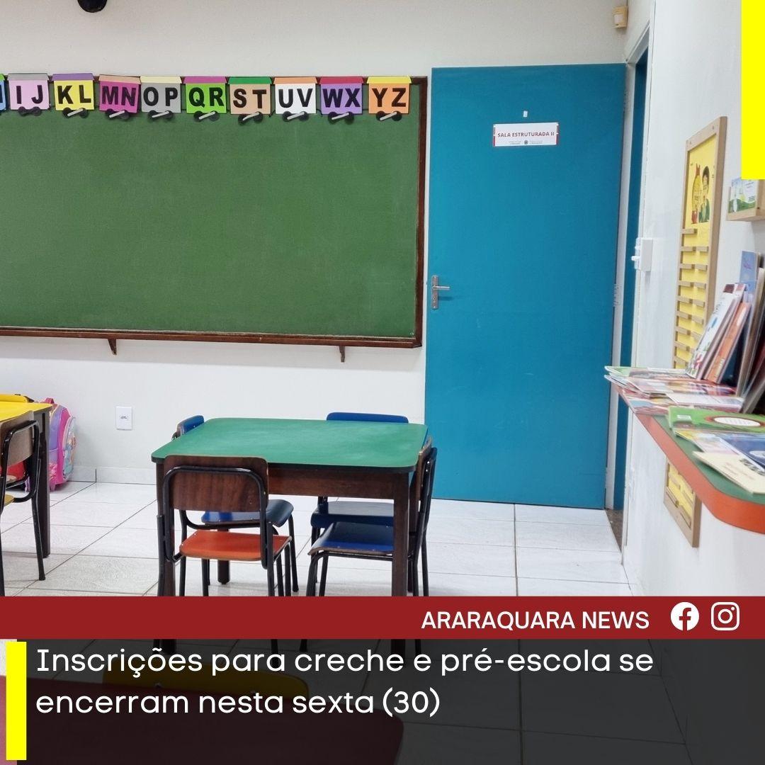 Inscrições para creche e pré-escola se encerram nesta sexta (30)