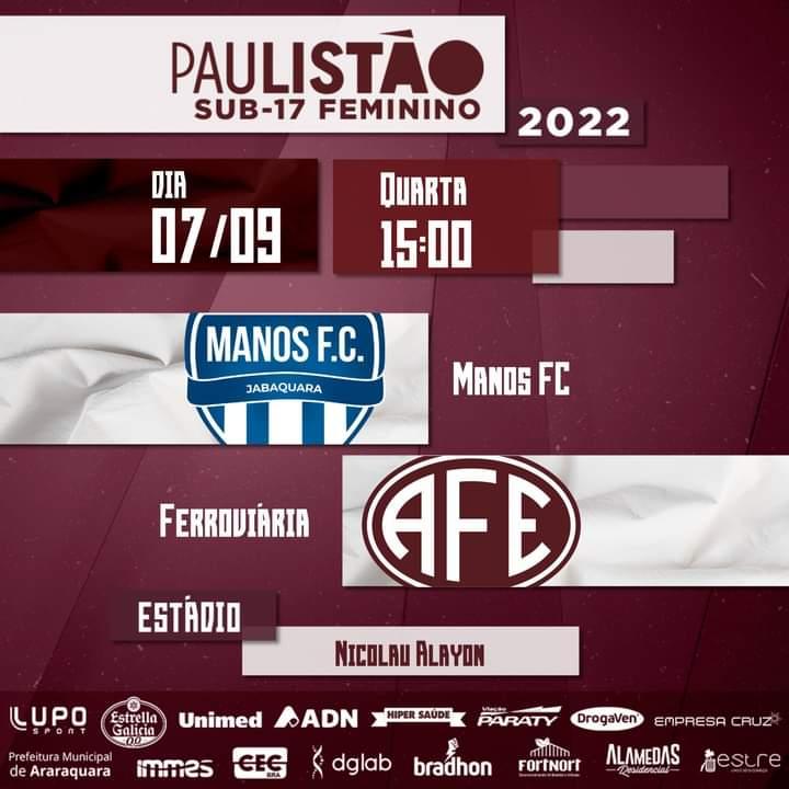 Manos FC X Ferroviaria - Paulista Sub 17 Feminino 2022!