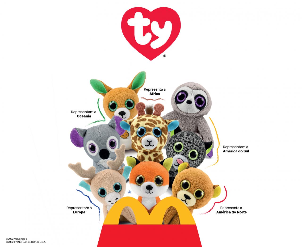 Mundo animal domina o McLanche Feliz com pelúcias de TY