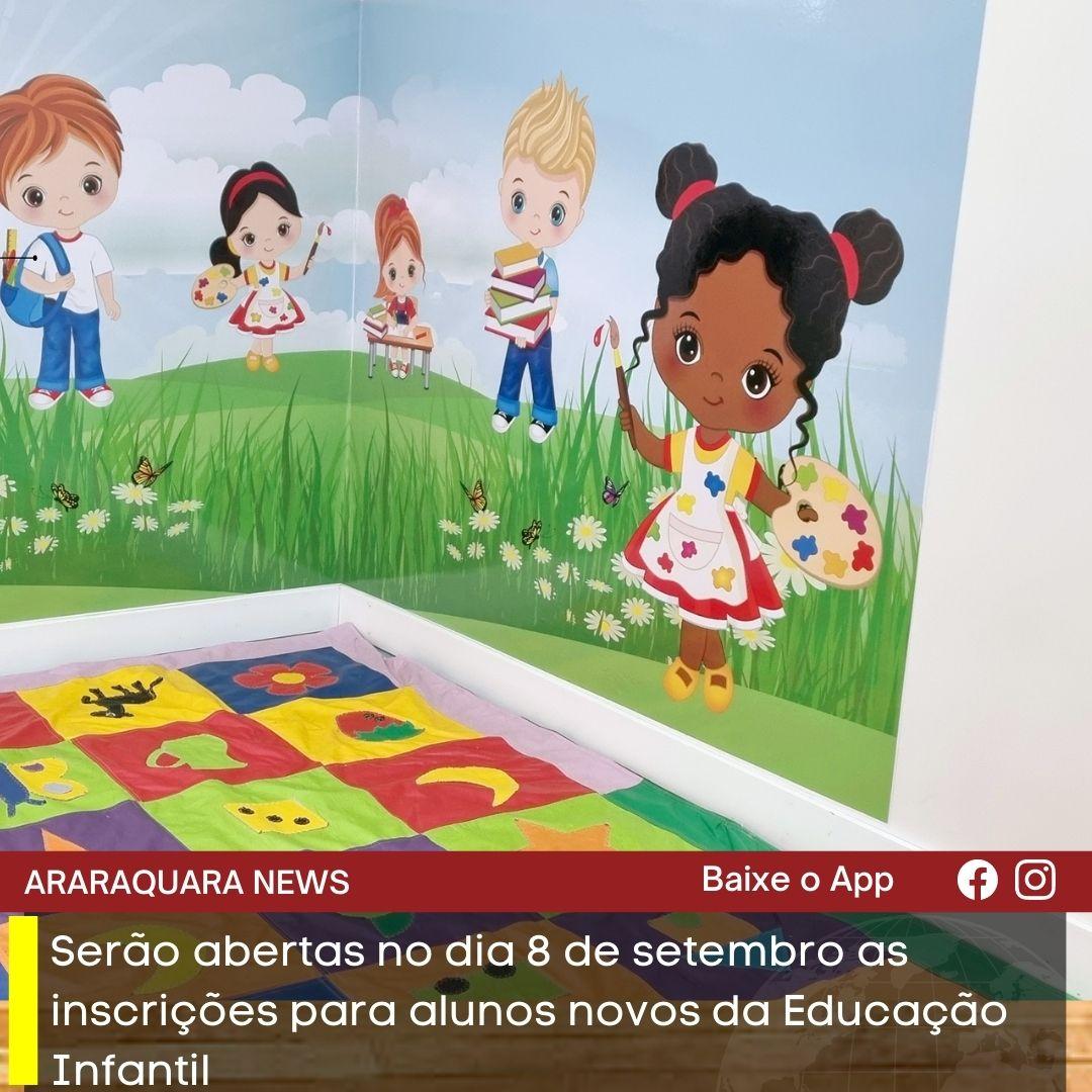 Serão abertas no dia 8 de setembro as inscrições para alunos novos da Educação Infantil