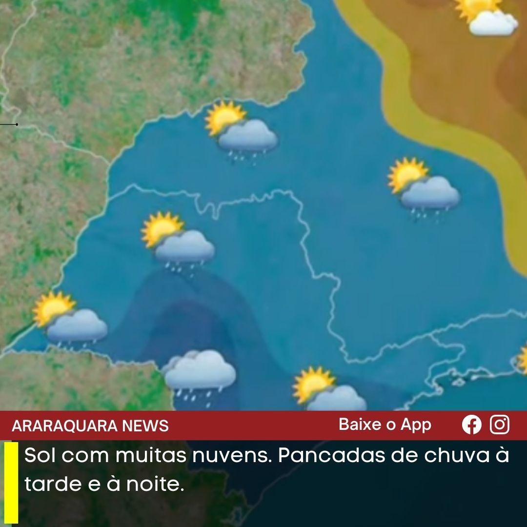 VÍDEO | A previsão para esta terça-feira (20) é de céu nublado com chuva e trovões isolado