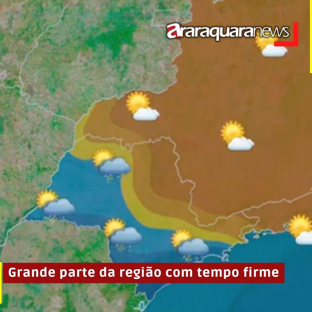 Grande parte da região com tempo firme