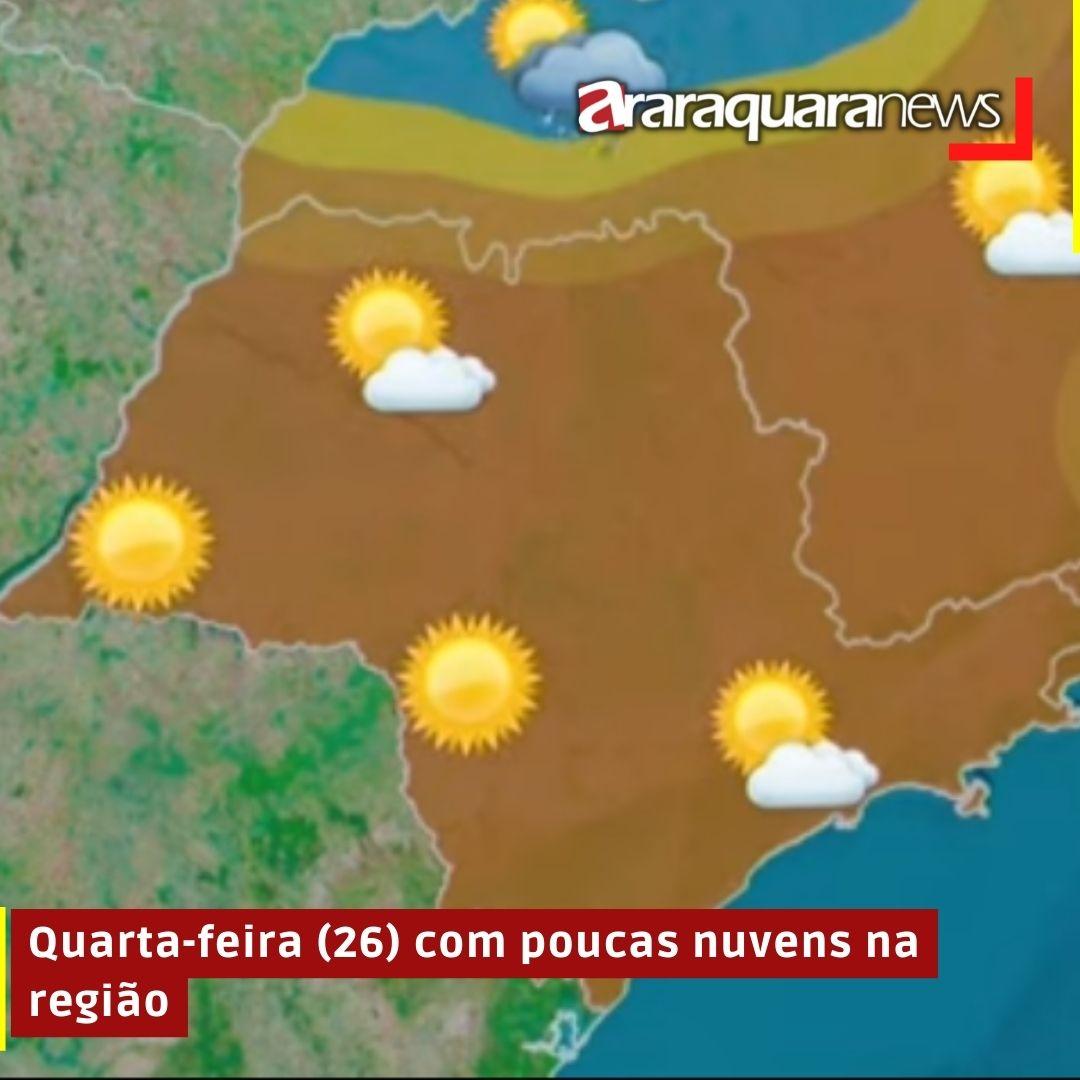 Quarta-feira (26) com poucas nuvens na região