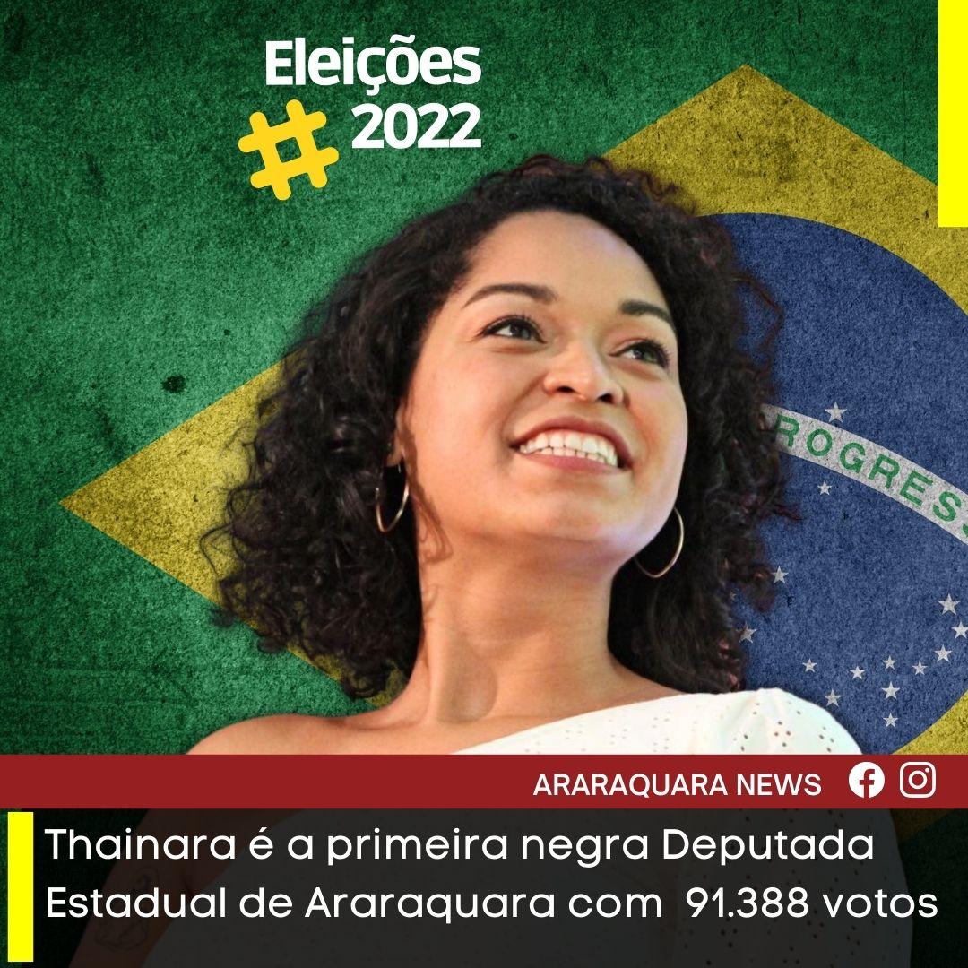 Thainara é a primeira negra Deputada Estadual de Araraquara com  91.388 votos