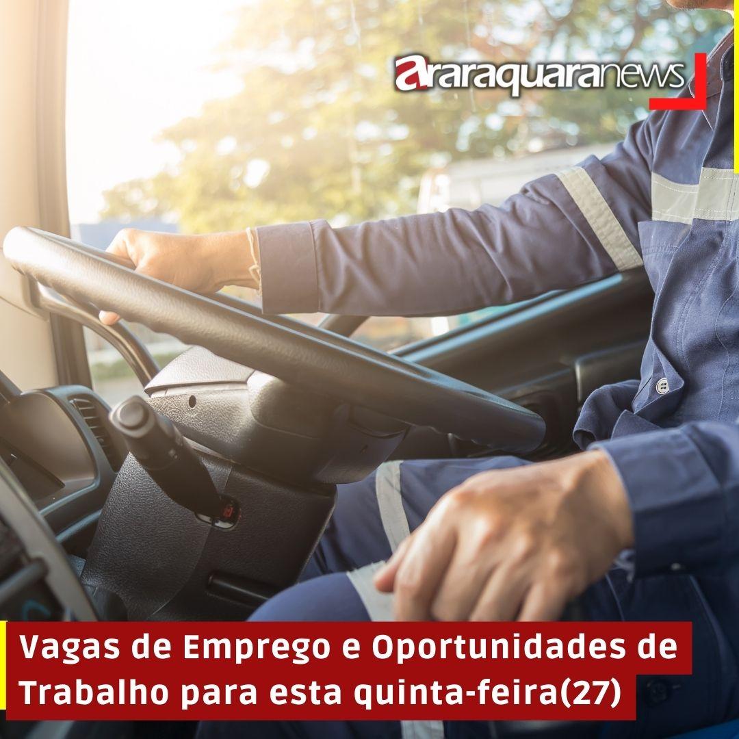 Vagas de Emprego e Oportunidades de Trabalho para esta quinta-feira(27)
