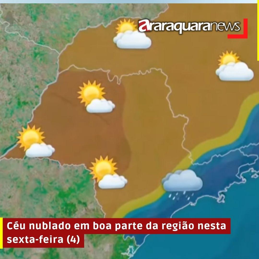 Céu nublado em boa parte da região nesta sexta-feira (4)