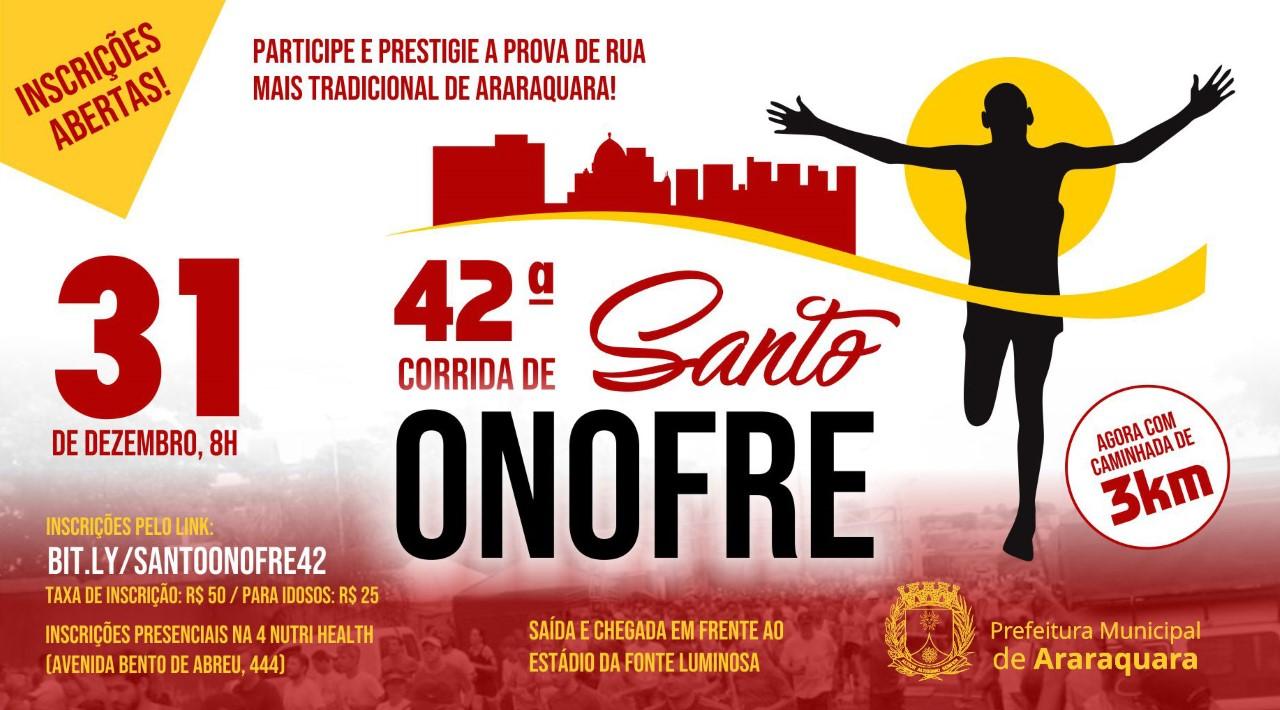 Corrida de Santo Onofre de Araraquara 2022 está com inscrições abertas!