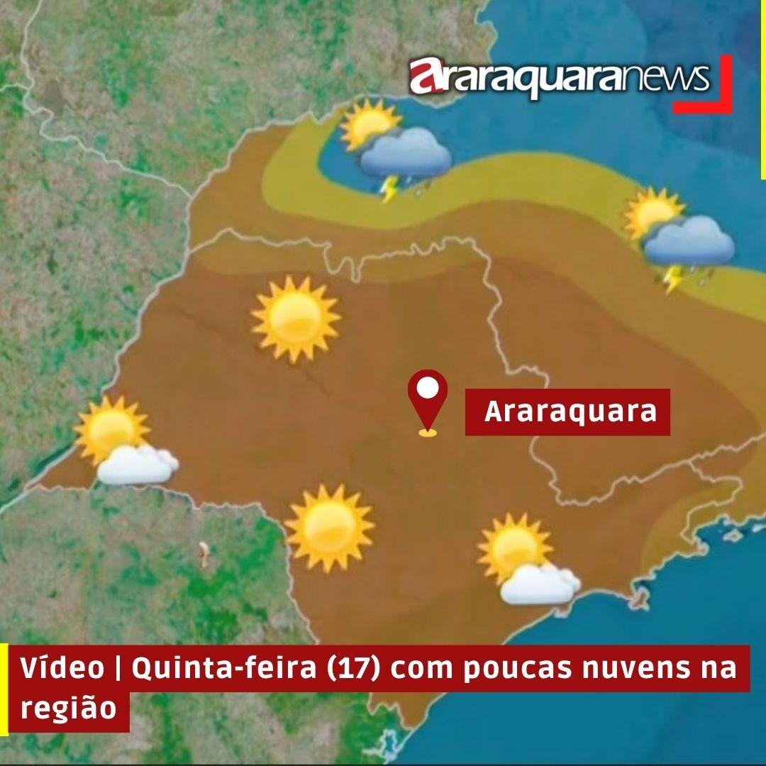 Quinta-feira (17) com poucas nuvens na região