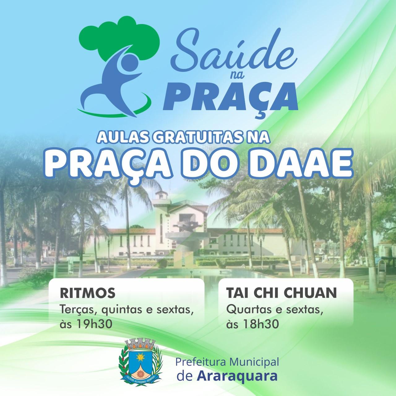 Saúde na Praça terá aulas de ritmos e Tai chi chuan na Praça do DAAE!