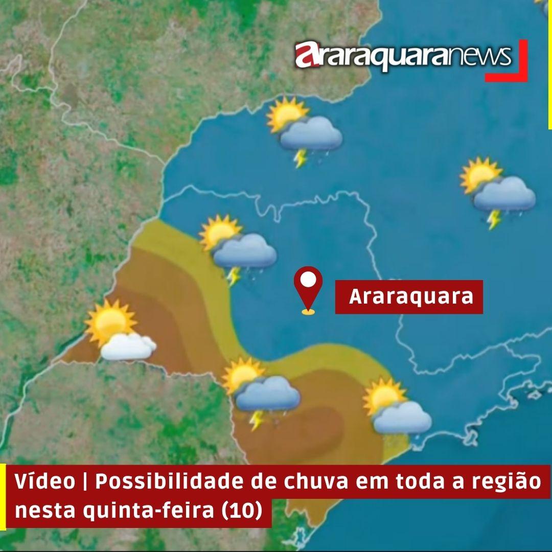 Vídeo | Possibilidade de chuva em toda a região nesta quinta-feira (10)