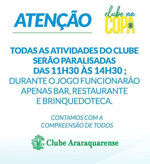 ATENÇÃO ASSOCIADOS DO CLUBE ARARAQUARENSE!