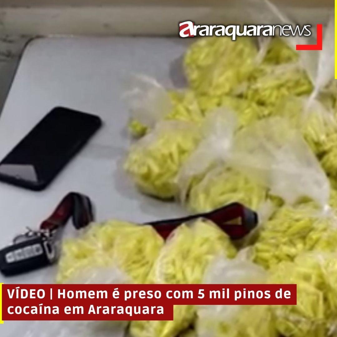VÍDEO | Homem é preso com 5 mil pinos de cocaína em Araraquara
