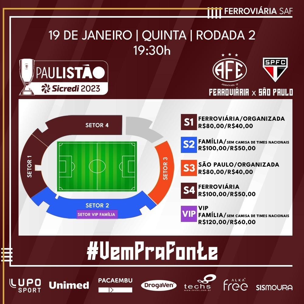 A Ferroviária recebe o São Paulo em seu primeiro jogo em casa no Paulistão!