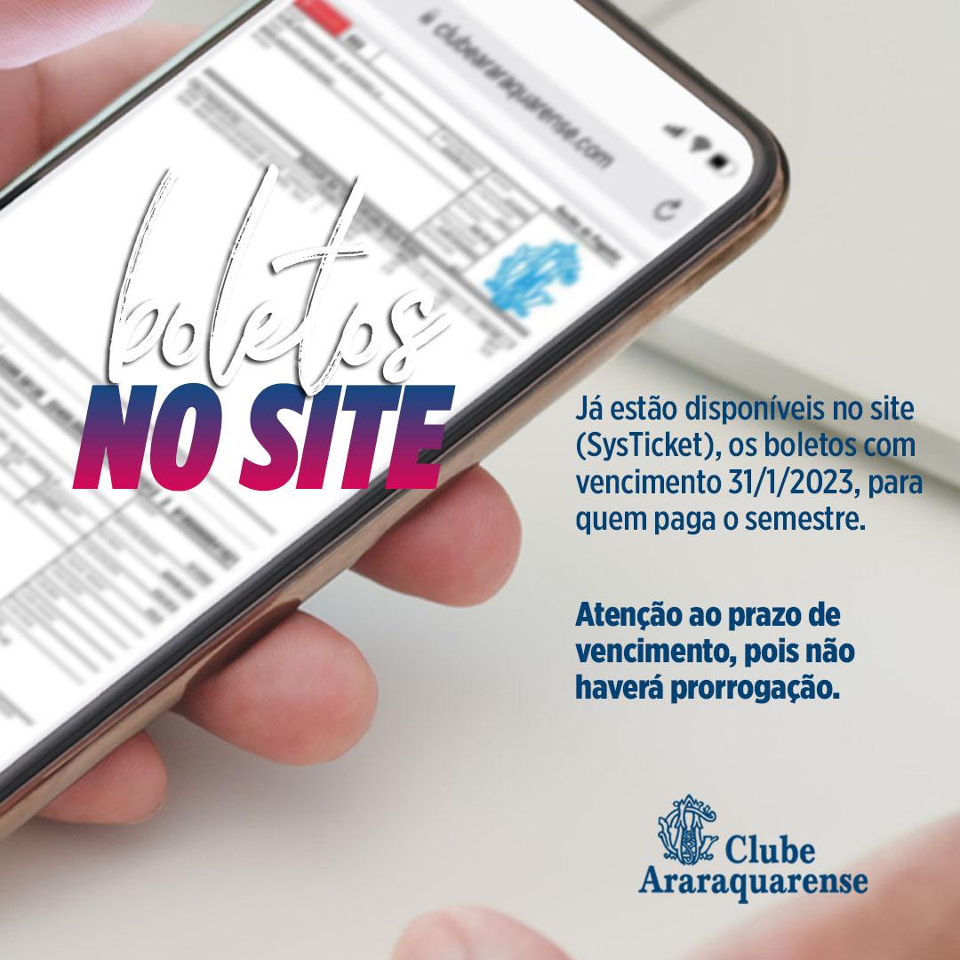 Comunicado Importante : Já estão disponíveis no site (SysTicket), os boletos com vencimento 31/1/2023, para quem paga o semestre.