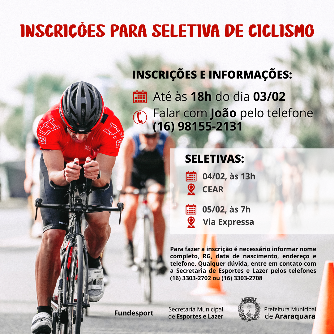 Fundesport Araraquara realiza seletiva de ciclismo por novos atletas!