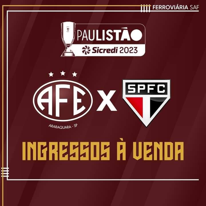 INGRESSOS PARA FERROVIÁRIA  SÃO PAULO PELO PAULISTÃO 2023 JÁ ESTÃO À VENDA.
