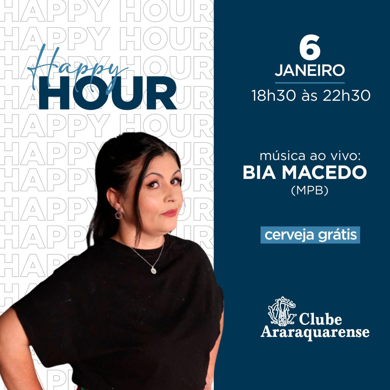 Sexta-feira 06/01 no Clube Araraquarense com música ao vivo.