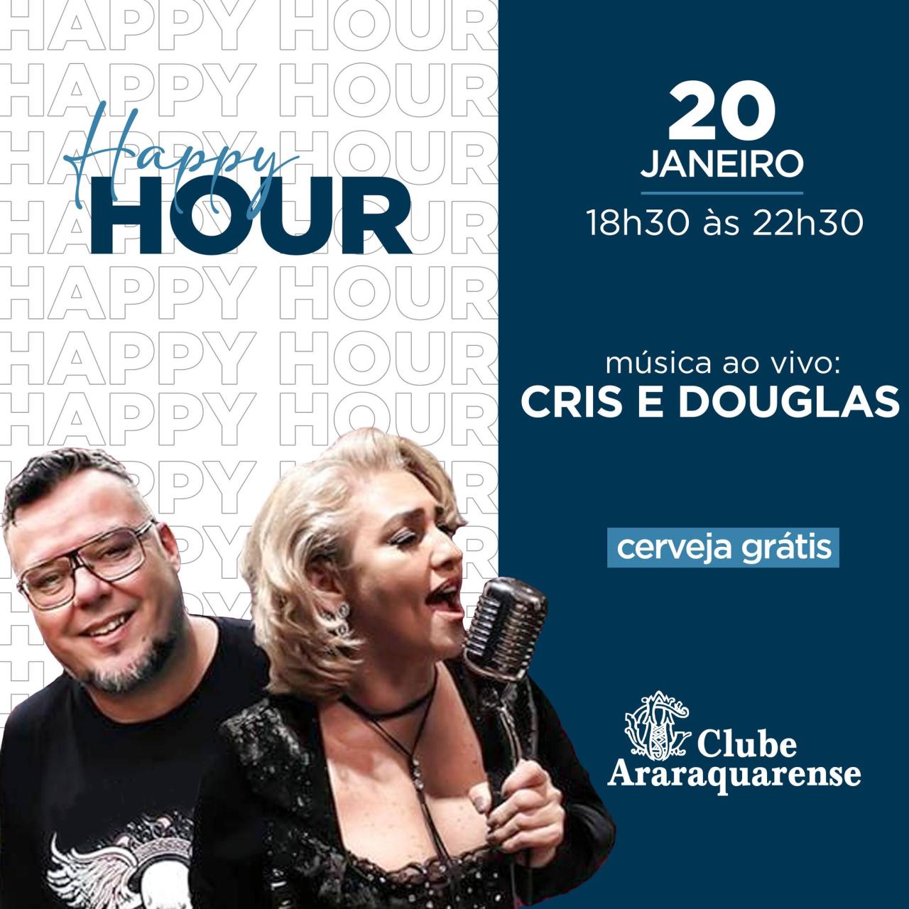 Sexta-feira 20/01 no Clube Araraquarense com música ao vivo. 